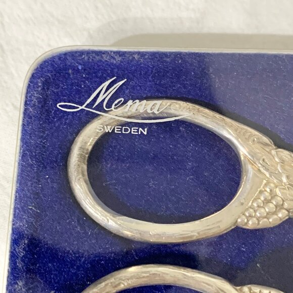 Vintage Mema Sweden Grape Small Sewing Scissors – Silver Plated – Original Box - Picture 3 of 9